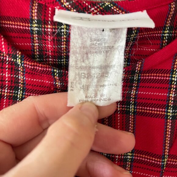 Bonnie Jean Jacket‎ Dress Girls Size 4 Plaid Long Sleeves - Picture 3 of 6